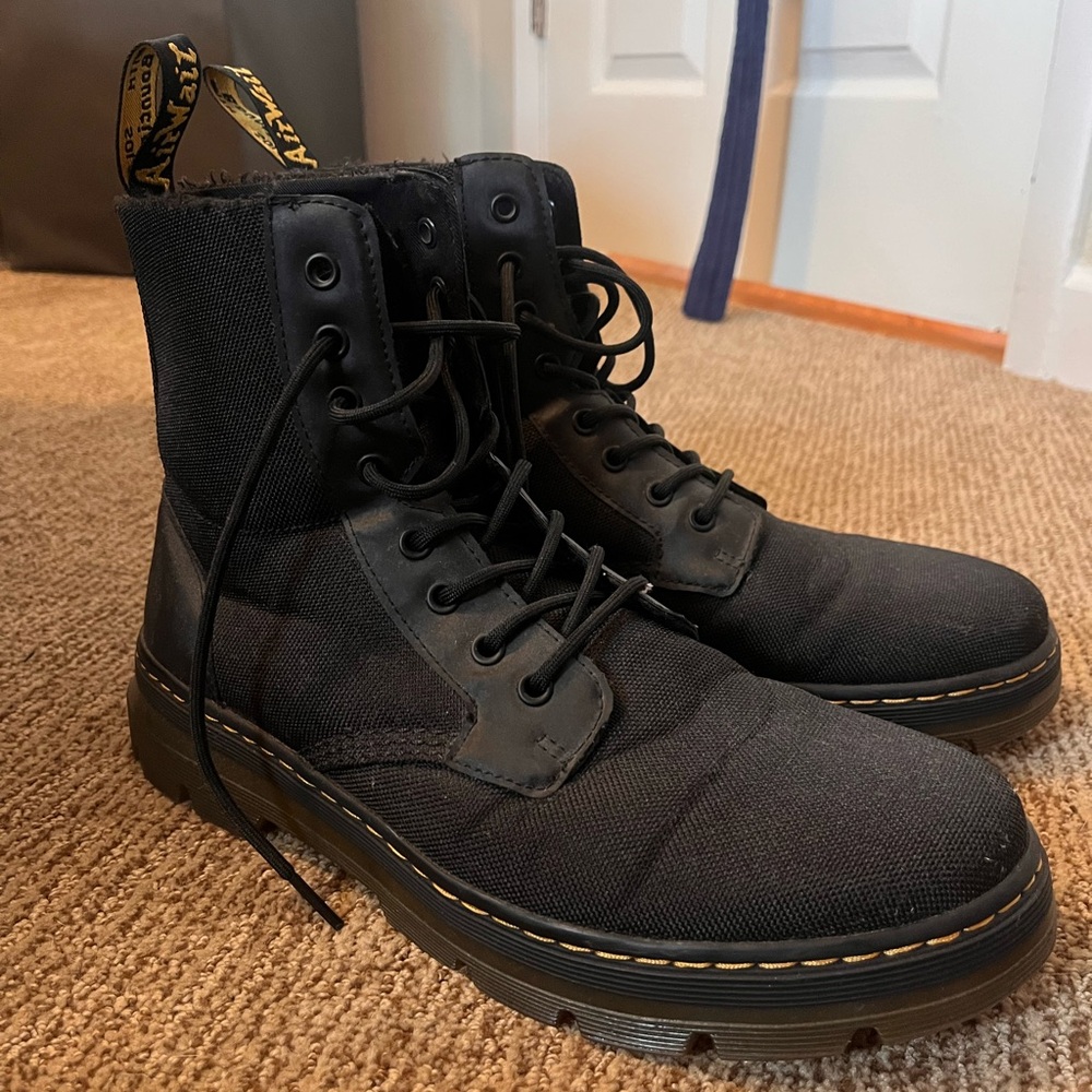 Dr. Martens Black Canvas Lace-Up Boots